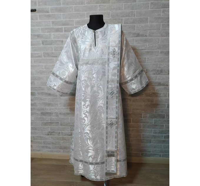 White deacon's alb - Orthodox Vestment - Deacon's set of vestments - Garment alb