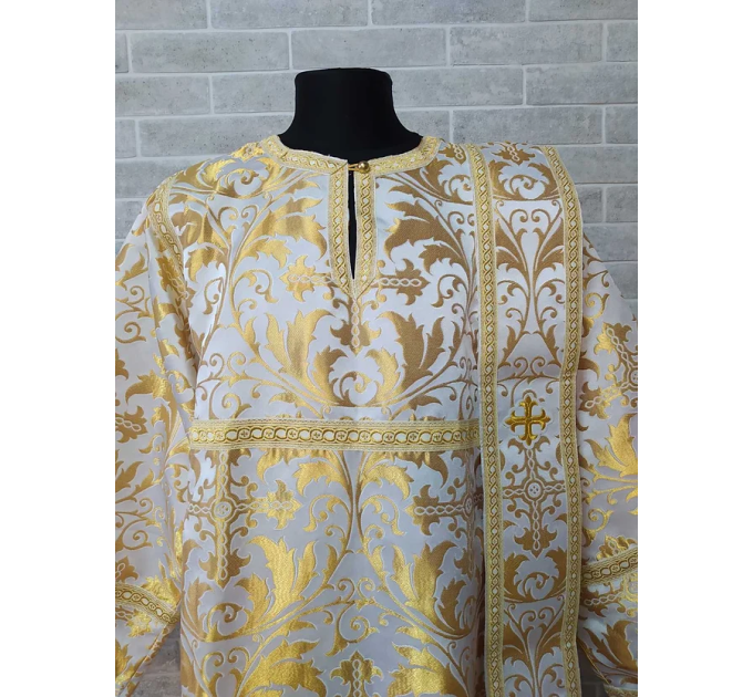 White deacon's alb - Orthodox Vestment - Deacon's set of vestments - Garment alb
