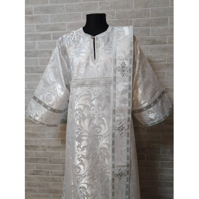 White deacon's alb - Orthodox Vestment - Deacon's set of vestments - Garment alb