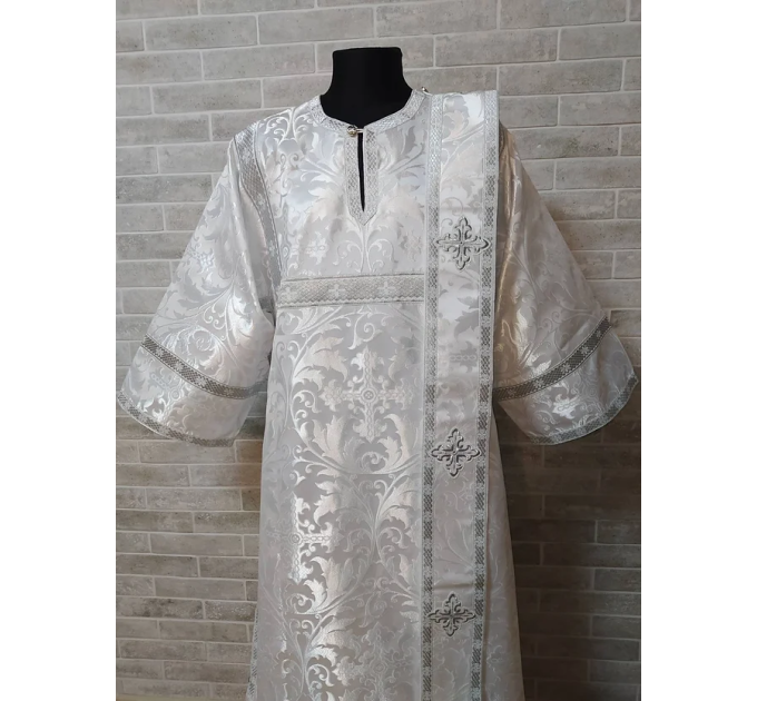 White deacon's alb - Orthodox Vestment - Deacon's set of vestments - Garment alb