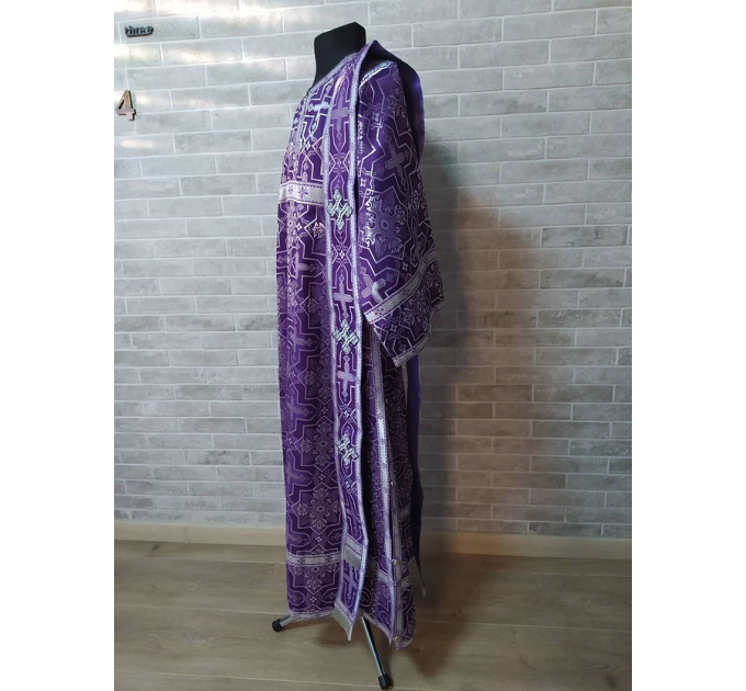 Deacon's violet alb - Orthodox purple vestment - Deacon's set of vestment robe