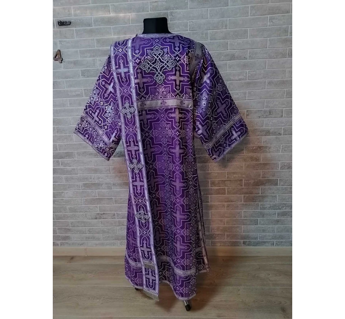 Deacon's violet alb - Orthodox purple vestment - Deacon's set of vestment robe