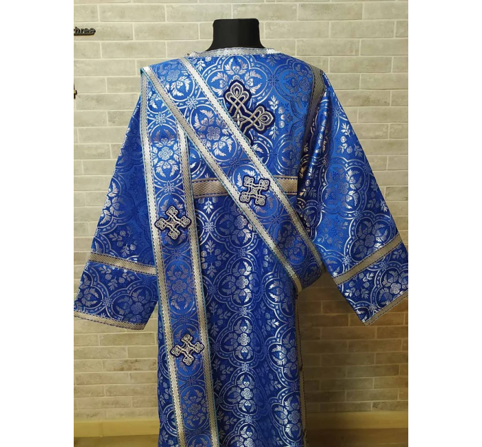 Blue protodeacon's alb - Orthodox Vestment - Deacon's set of vestments - Garment