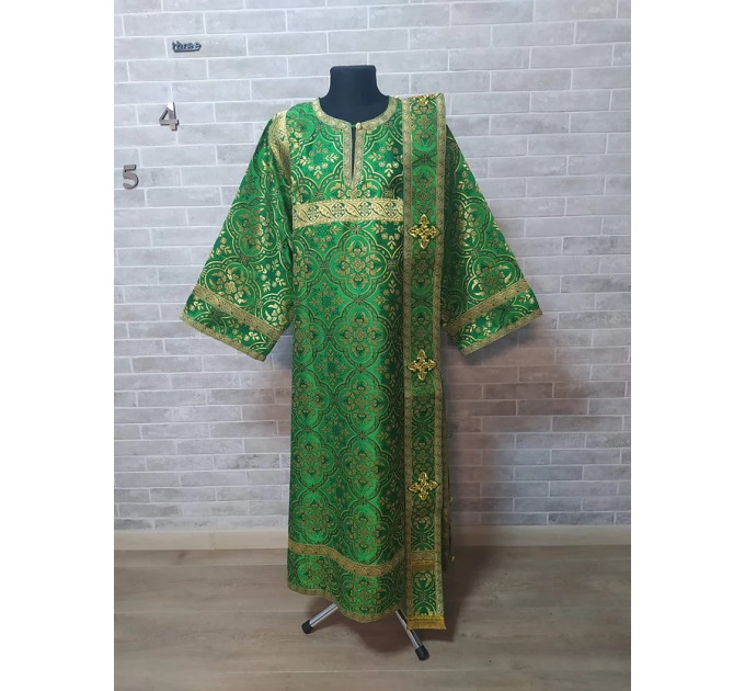 Blue protodeacon's alb - Orthodox Vestment - Deacon's set of vestments - Garment
