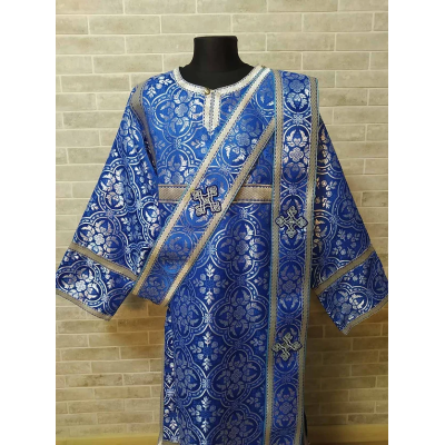 Blue protodeacon's alb - Orthodox Vestment - Deacon's set of vestments - Garment