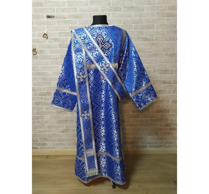 Blue protodeacon's alb - Orthodox Vestment - Deacon's set of vestments - Garment