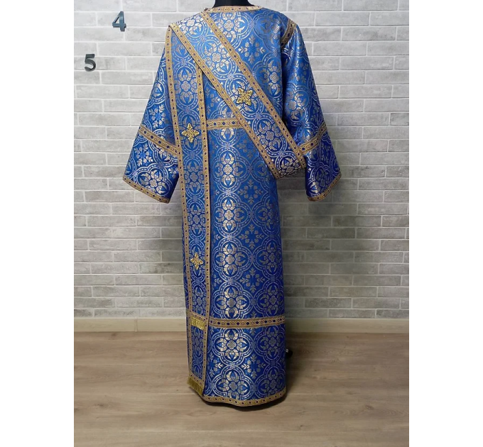 Blue protodeacon's alb - Orthodox Vestment - Deacon's set of vestments - Garment