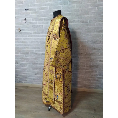 Gold Deacon's sticharion with icon on the back - Orthodox Vestment - Deacon's