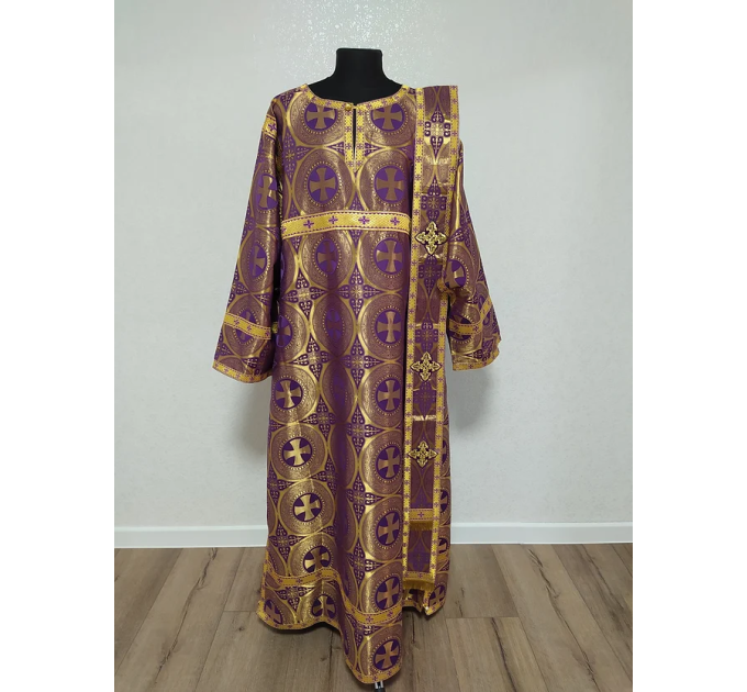 Violet deacon's alb - Orthodox Vestment - Deacon's set of vestments - Stikhario