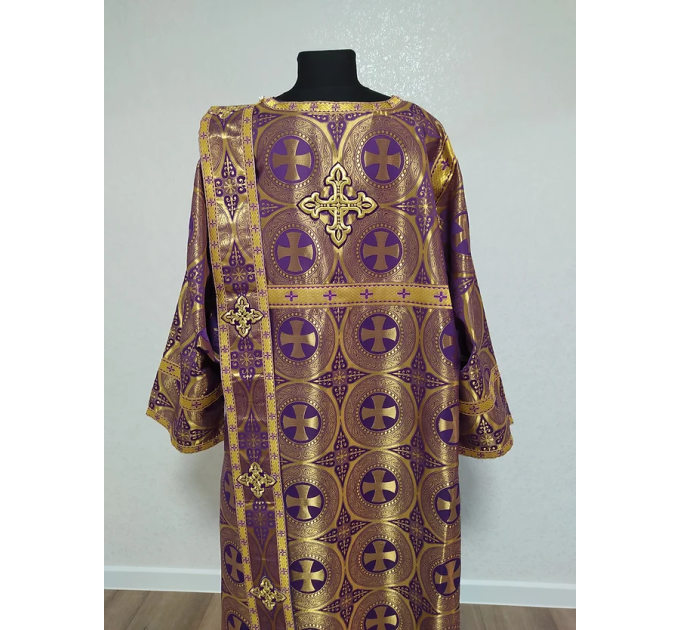 Violet deacon's alb - Orthodox Vestment - Deacon's set of vestments - Stikhario