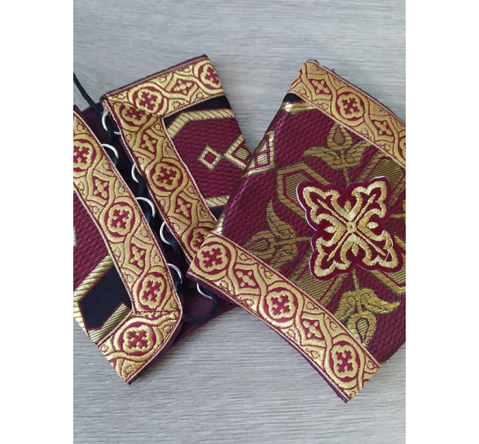 Maroon Protodeacon's sticharion - Deacon's alb - Orthodox Vestment - Stikharion