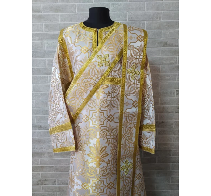 Maroon Protodeacon's sticharion - Deacon's alb - Orthodox Vestment - Stikharion