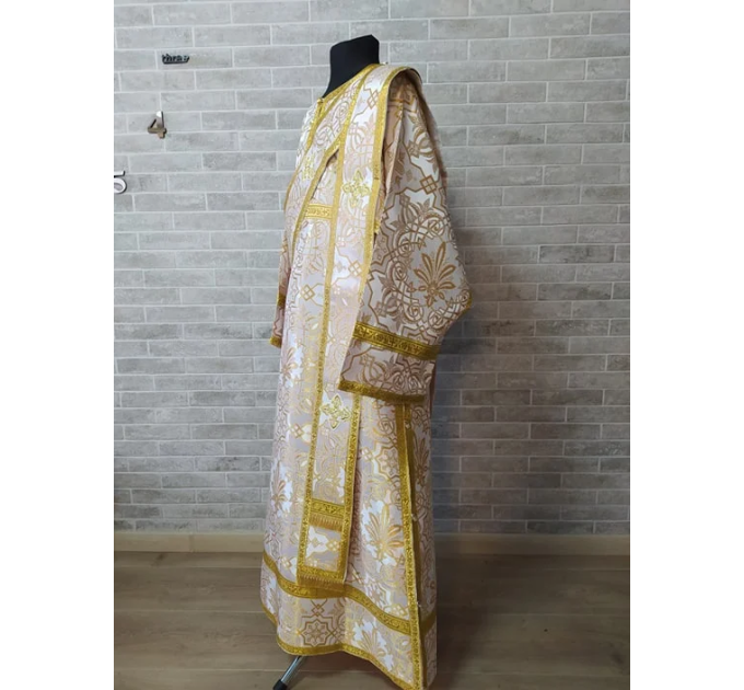 Maroon Protodeacon's sticharion - Deacon's alb - Orthodox Vestment - Stikharion
