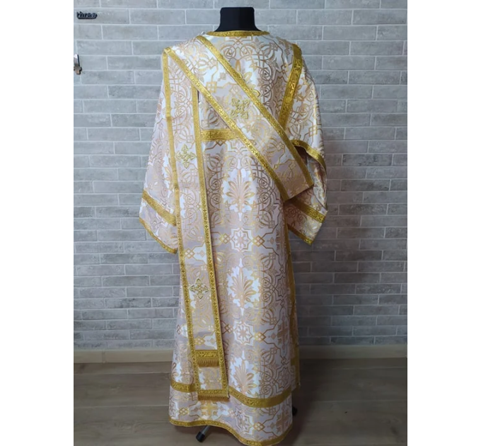 Maroon Protodeacon's sticharion - Deacon's alb - Orthodox Vestment - Stikharion