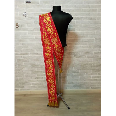 Embroidered double orar in Slavic style - Protodeacon's orarion - Orthodox orar
