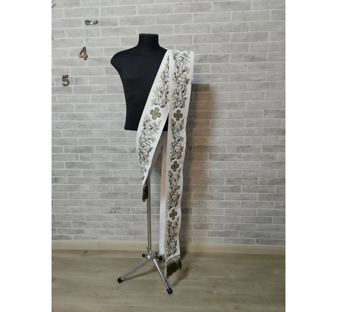 Embroidered double orar in Slavic style - Protodeacon's orarion - Orthodox orar
