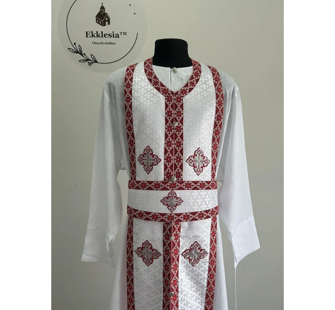 Liturgical vestment set with vyshyvanka galloon - Clothes for priests in Greek