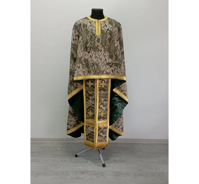 Vestments for a chaplain in multicam fabric - Greek style pixel vestments set