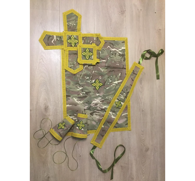 Vestments for a chaplain in multicam fabric - Greek style pixel vestments set