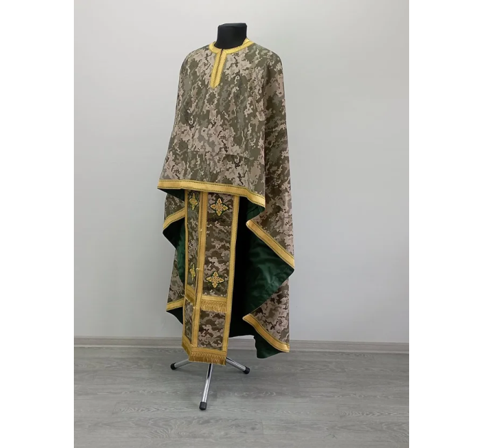 Vestments for a chaplain in multicam fabric - Greek style pixel vestments set