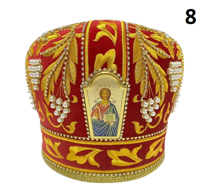 Red mitra for orthodox bishop