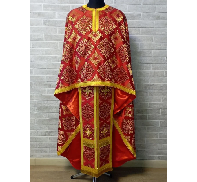 Vestment in brocade - Vestment set in brocade - Liturgical clothes for priest