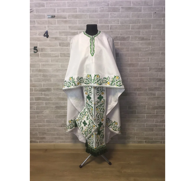 Green embroidery vestment - Priest vestment in greek style -Liturgical clothes