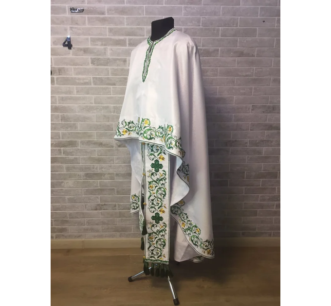 Green embroidery vestment - Priest vestment in greek style -Liturgical clothes
