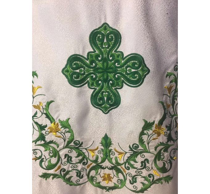 Green embroidery vestment - Priest vestment in greek style -Liturgical clothes