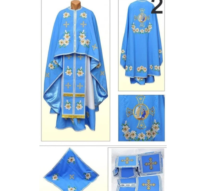 Handmade embroidery with beads vestment for priest in Greek style