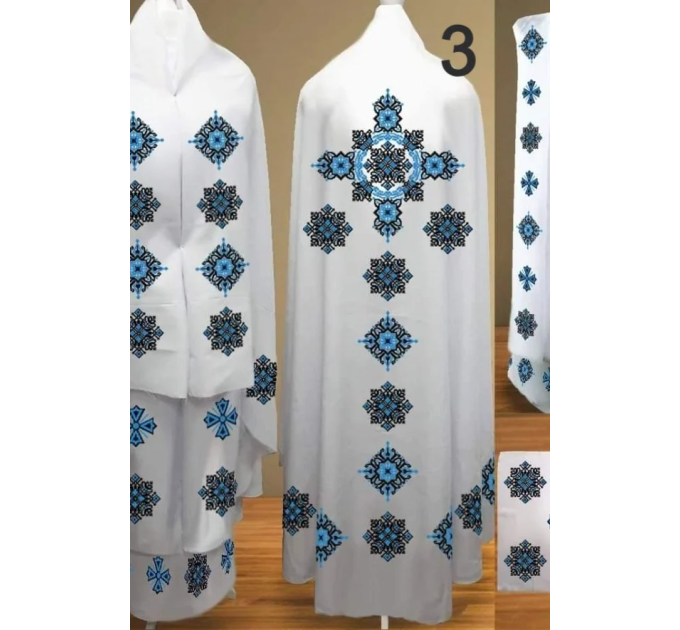 Handmade embroidery with beads vestment for priest in Greek style