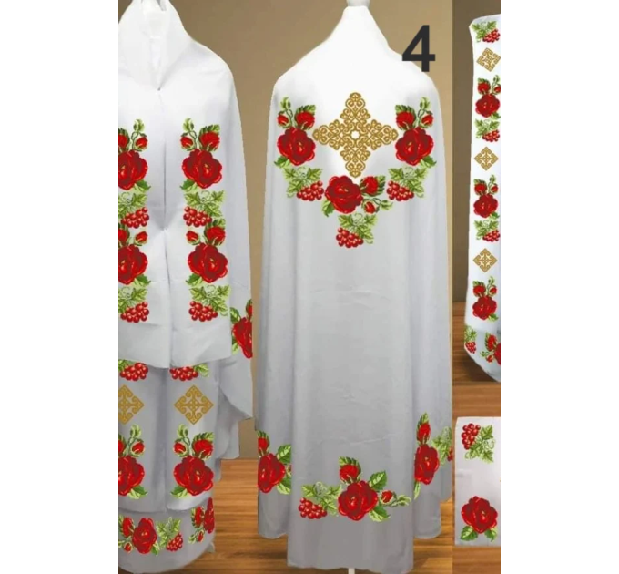 Handmade embroidery with beads vestment for priest in Greek style