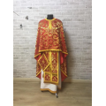 Red-gold vestment set in Greek style - Priest vestment in metallic brocade