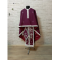 Calvary Embroidered Priest Orthodox Greek style vestment - Burgundy vestment