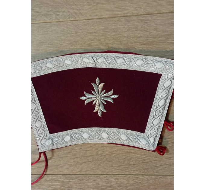 Calvary Embroidered Priest Orthodox Greek style vestment - Burgundy vestment