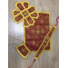 Burgundy Greek vestment in brocade - Priest liturgical vestment for orthodox