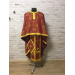 Burgundy Greek vestment in brocade - Priest liturgical vestment for orthodox