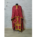 Burgundy Greek vestment in brocade - Priest liturgical vestment for orthodox