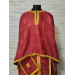 Burgundy Greek vestment in brocade - Priest liturgical vestment for orthodox