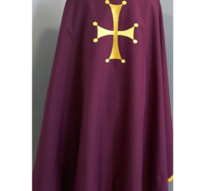 Minimal style embroidered vestment - Greek style vestment in gabardine