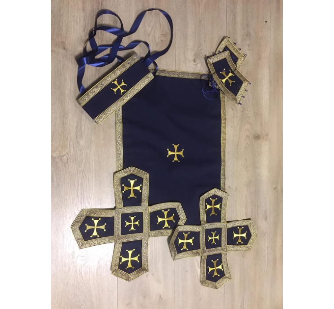 Minimal style embroidered vestment - Greek style vestment in gabardine