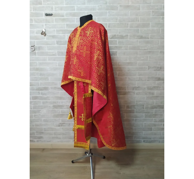 Greek vestment in brocade - Priest liturgical vestment for orthodox priests