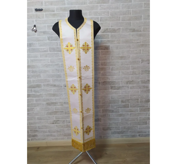 White Greek Liturgical vestment - Priest robe - Orthodox vestments - Priest vest