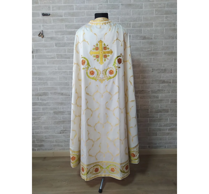 White Greek Liturgical vestment - Priest robe - Orthodox vestments - Priest vest