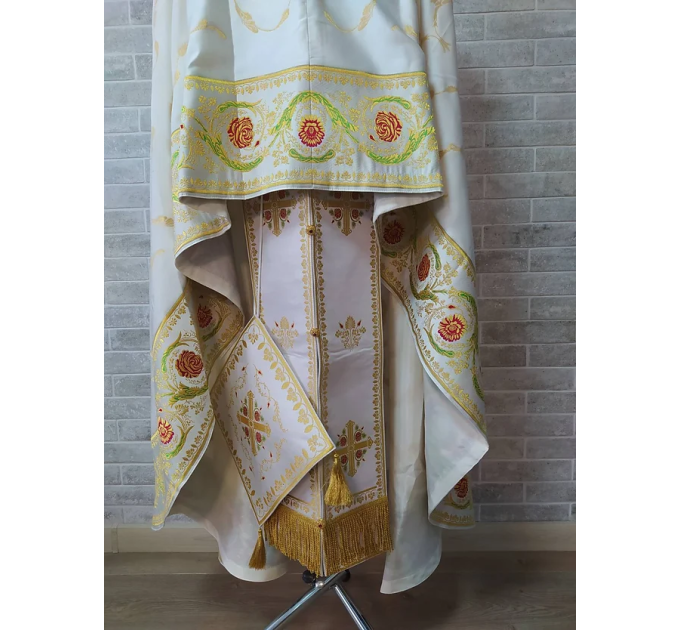 White Greek Liturgical vestment - Priest robe - Orthodox vestments - Priest vest