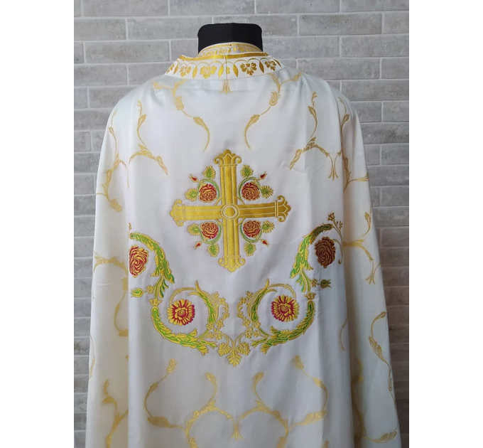 White Greek Liturgical vestment - Priest robe - Orthodox vestments - Priest vest