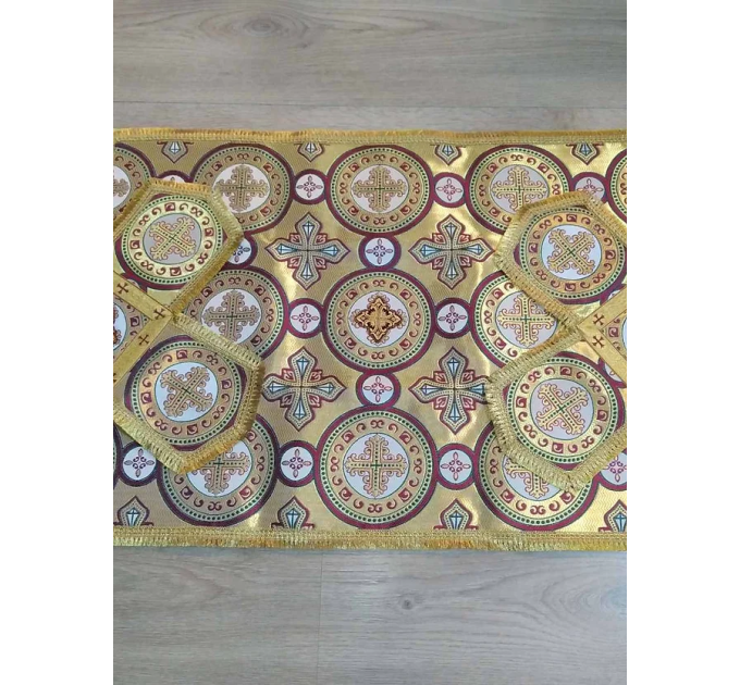 Greek vestment in gold metallic brocade - Priest metallic liturgical vestment