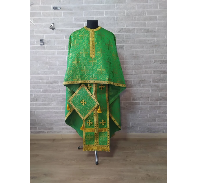 Greek vestment in brocade - Priest liturgical vestment for orthodox priests