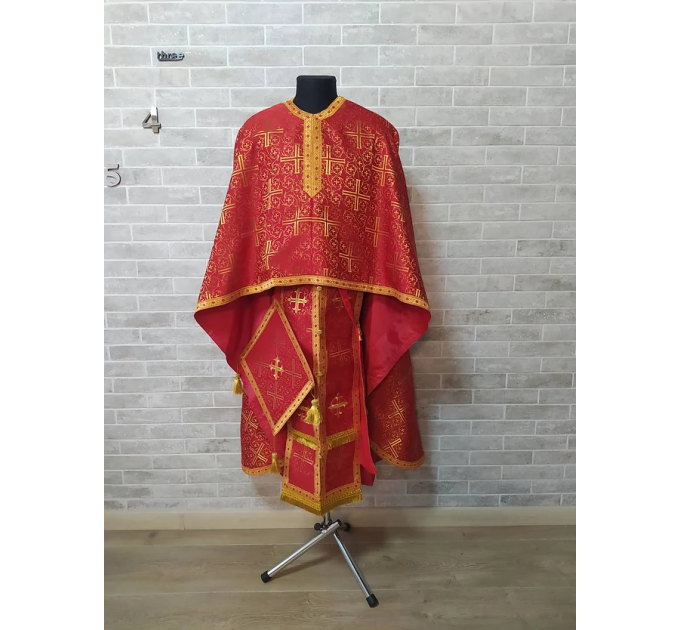 Greek vestment in brocade - Priest liturgical vestment for orthodox priests