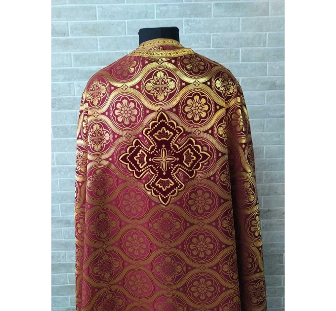Greek vestment in brocade - Priest vestment - Liturgical costume for priest robe